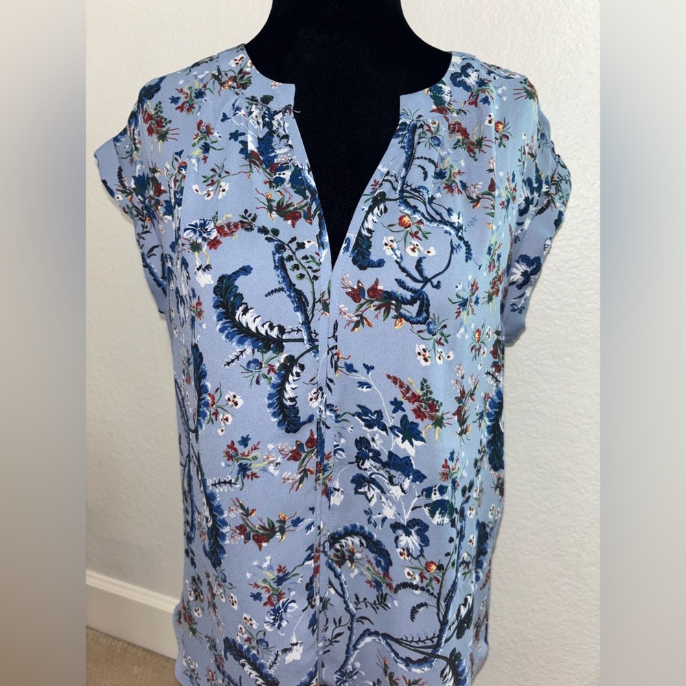 Philosophy Light Blue Floral Blouse